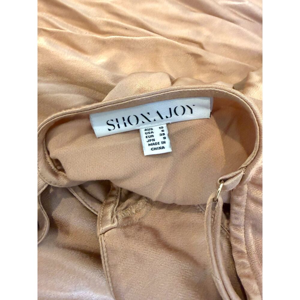 SHONA JOY La Lune Button Front Bias Maxi Dress Desert Rose US 6 EUC - Picture 5 of 5